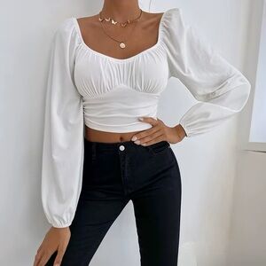 Chic White Puff Sleeve Blouse